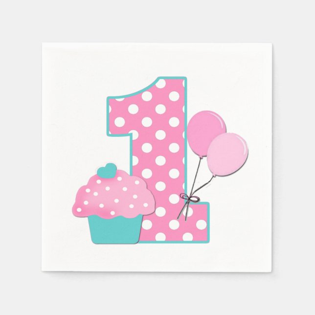 Serviette En Papier Napkin/Premier anniversaire (Devant)