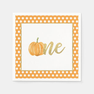 Serviette En Papier Napkin, premier anniversaire Citrouille - Dots d'o