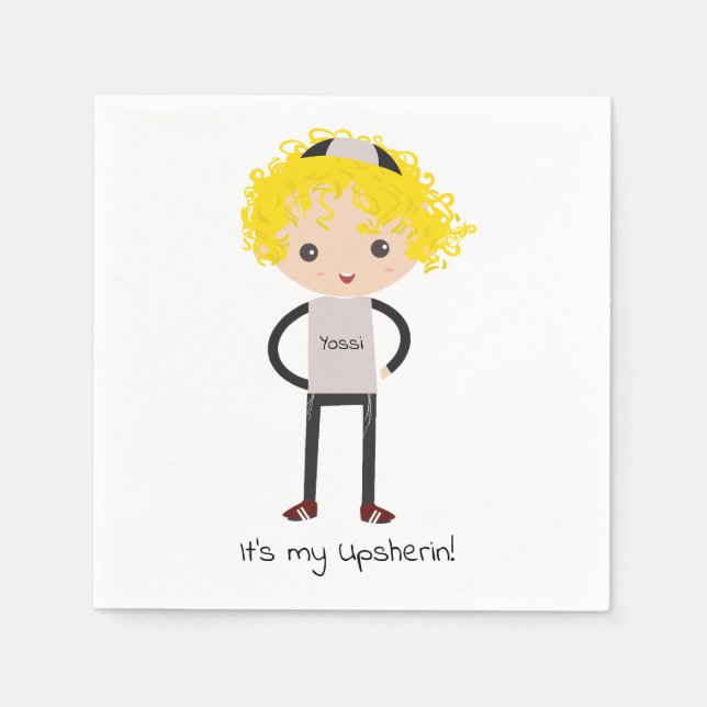 Serviette En Papier Napkin Upsherin customisé (Devant)