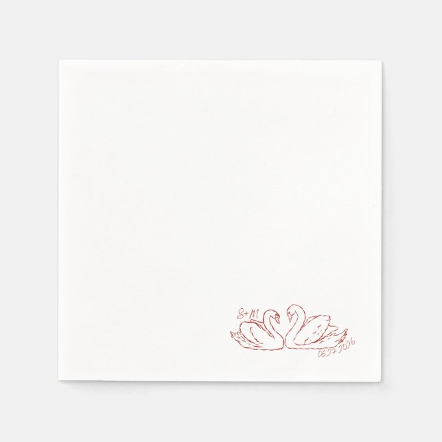 Serviette En Papier Napkin vintage Swan (Devant)