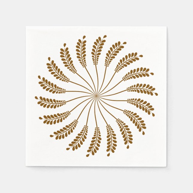 Serviette En Papier Napkins au Cyclone de feuilles ferrées (Devant)