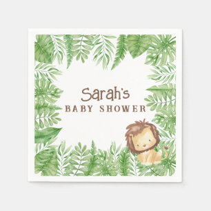 Serviette En Papier Napkins Baby shower Leo Safari