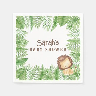 Serviette En Papier Napkins Baby shower Leo Safari