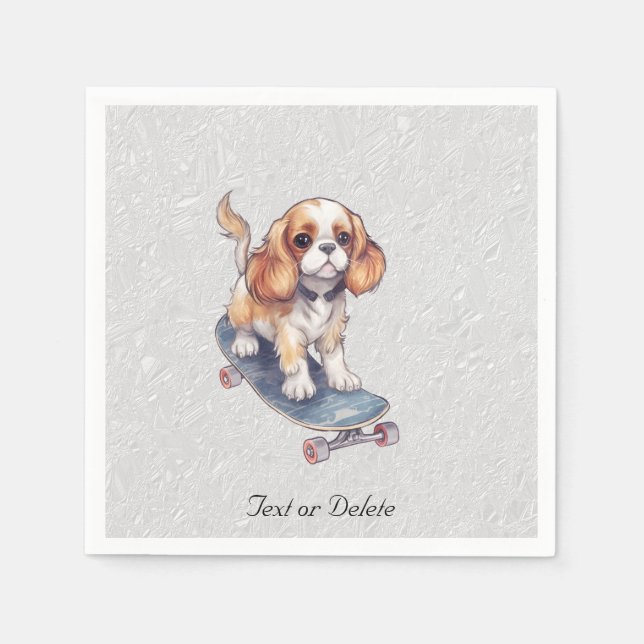 Serviette En Papier Napkins Cavalier King Charles Spaniel (Devant)