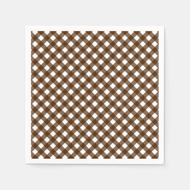 SERVIETTE EN PAPIER NAPKINS CHEX 14-BROWN-PAPIER (Devant)