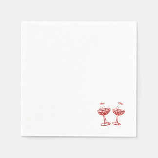 Serviette En Papier Napkins Chin Chin Champagne Party