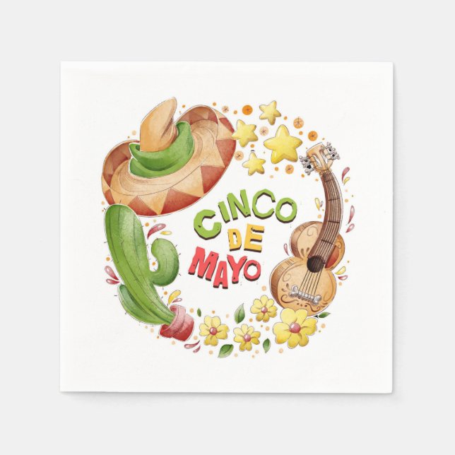 Serviette En Papier Napkins Cinco De Mayo (Devant)