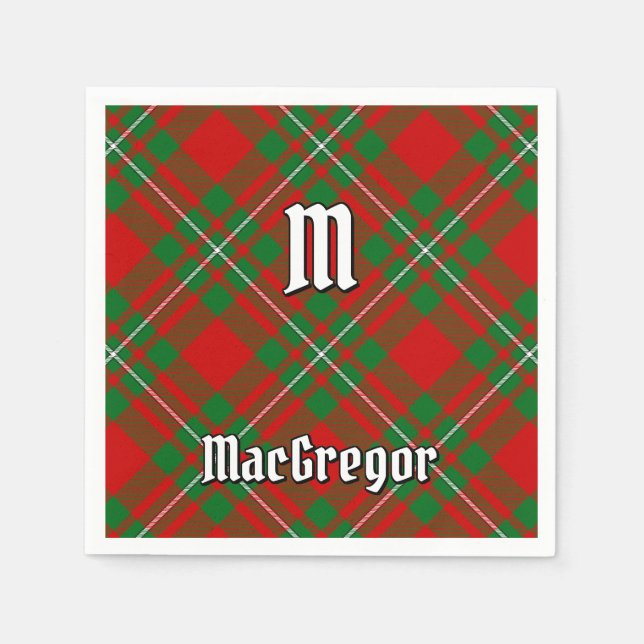 Serviette En Papier Napkins Clan Gregor Tartan (Devant)