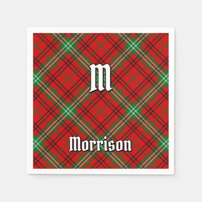 Serviette En Papier Napkins Clan Morrison Red Tartan (Devant)