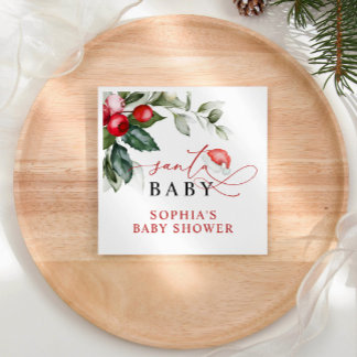 Serviette En Papier Napkins de Baby shower de Noël Père Noël