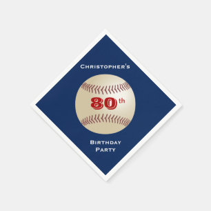 Serviette En Papier Napkins de baseball Paper, fête du 80e anniversai