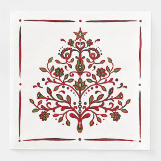 Serviette En Papier Napkins de Noël Arbre scandinave