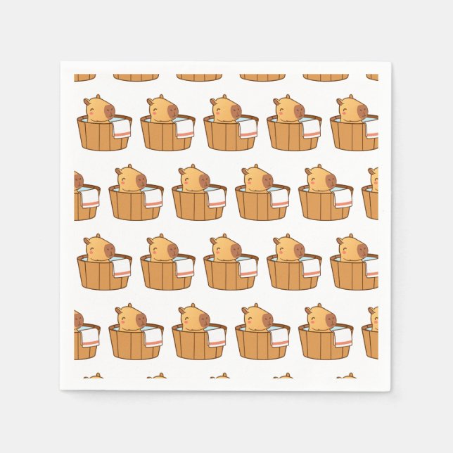 Serviette En Papier Napkins de partie de Capybara | Anniversaire des a (Devant)