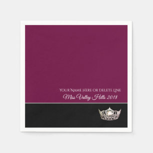 Serviette En Papier Napkins en papier peint en argent Miss America