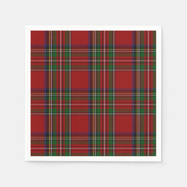 Serviette En Papier Napkins en papier tartan Royal Stewart (Devant)