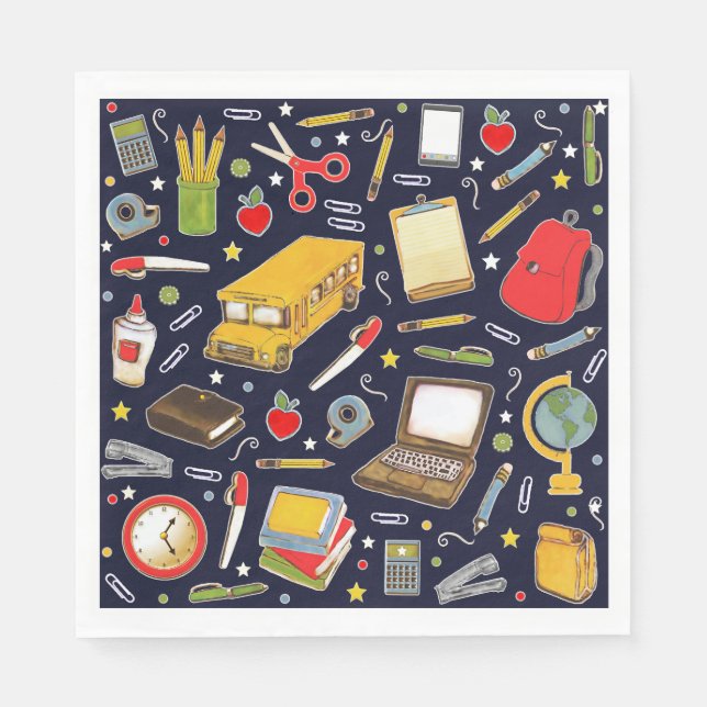 Serviette En Papier Napkins enseignant de la fête scolaire (Devant)