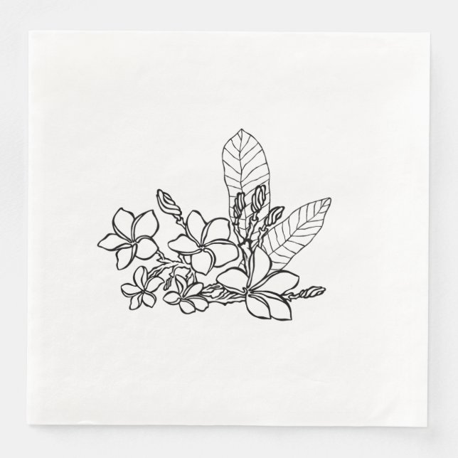 Serviette En Papier Napkins Hawaii Plumeria Party (Devant)