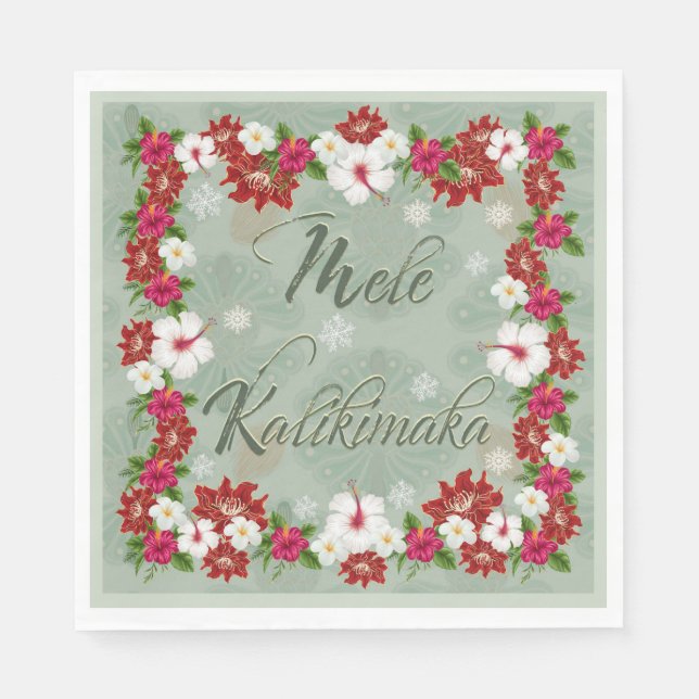 Serviette En Papier Napkins Hawaiian Mele Kalikimaka Papier (Devant)