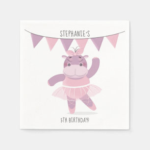 Serviette En Papier Napkins Hippo Ballerina