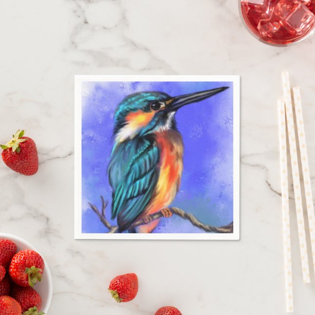Serviette En Papier Napkins Kingfisher Bird (En situation)