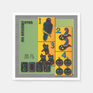 Serviette En Papier Napkins Mah Jongg Halloween