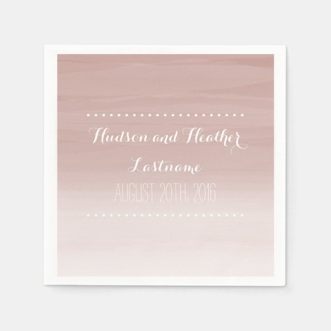 Serviette En Papier Napkins Mariage Blush Ombre (Devant)