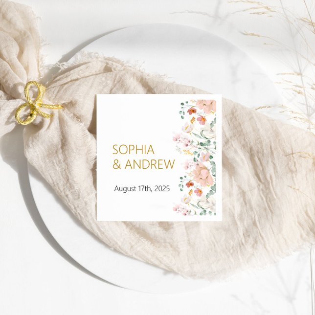 Serviette En Papier Napkins Mariage fleur sauvage (Créateur téléchargé)