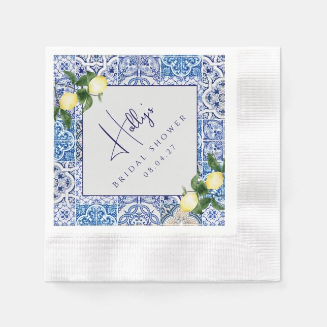 Serviette En Papier Napkins Mariage italien | Style toscan rustique (Devant)