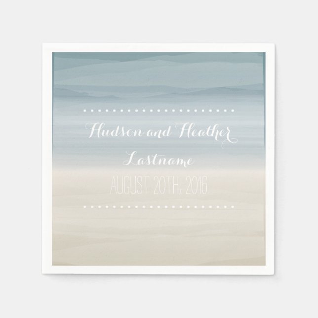 Serviette En Papier Napkins Mariage Ombre Shore (Devant)