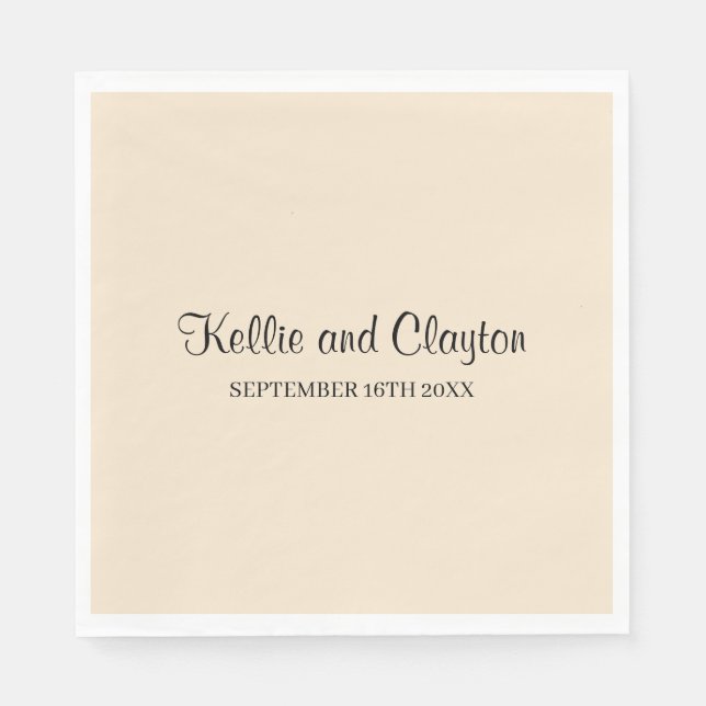 Serviette En Papier Napkins Mariage simple Champagne (Devant)