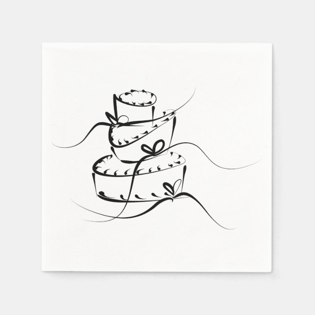Serviette En Papier Napkins Mariage Topsy Turvy (Devant)
