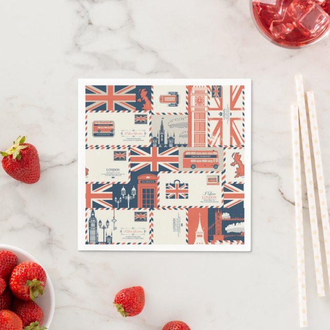 Serviette En Papier Napkins papier Londres (En situation)