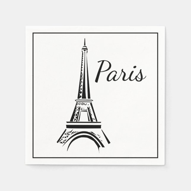 Serviette En Papier Napkins Papier Paris (Devant)