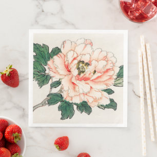 SERVIETTE EN PAPIER NAPKINS PERSONNALISABLES IMPRIMÉS AVEC FLEURS JAPO
