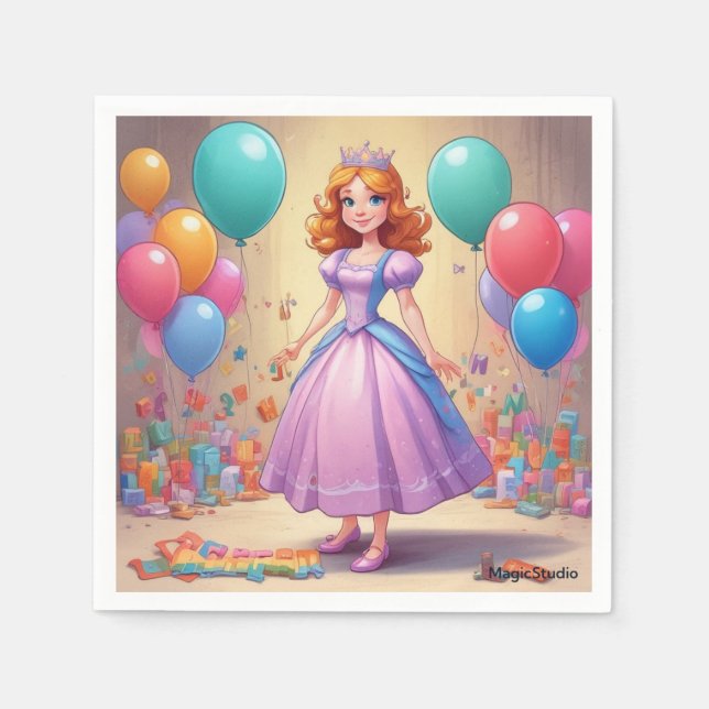Serviette En Papier Napkins Princess Party (Devant)
