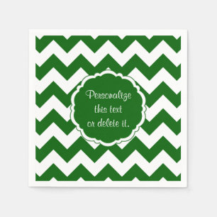 Serviette En Papier NAPKINS SC-Chevron, Green et White-PAPER