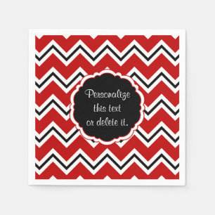 Serviette En Papier NAPKINS SC-Chevron, rouge, blanc et noir