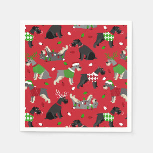 Serviette En Papier Napkins Schnauzer de Noël
