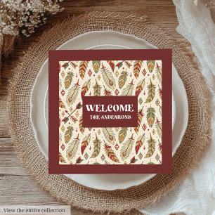 Serviette En Papier Napkins Tribal Autochtone Nom personnalisé Terraco