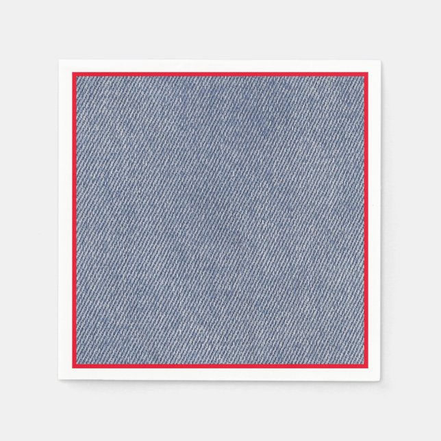 Serviette En Papier Napkins Western Party Denim Imprimer (Devant)
