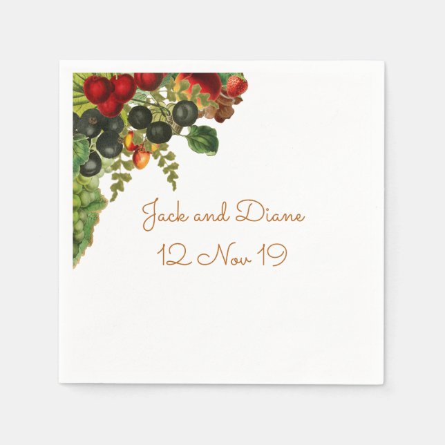 Serviette En Papier Naples à fruits de automne (Devant)