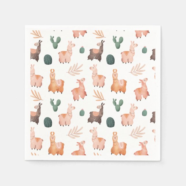 Serviette En Papier Naples Alpaca/Llama (Devant)