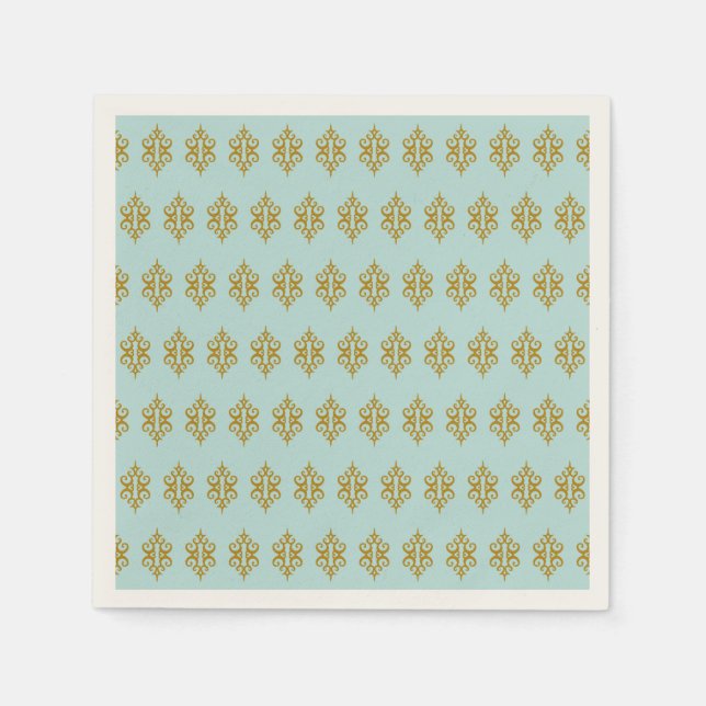 Serviette En Papier Naples Aqua Lace (Devant)