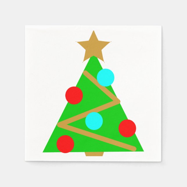 Serviette En Papier Naples Arbre de Noël (Devant)