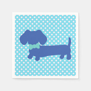 Serviette En Papier Naples Blue Dachshund Wiener Dog Party