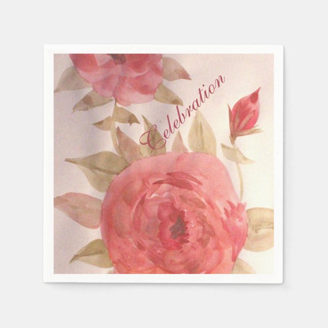 Serviette En Papier Naples Coral Rose (Devant)