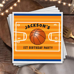 Serviette En Papier Naples d'anniversaire de basket-ball