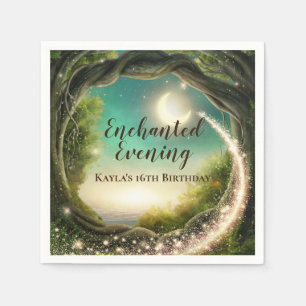 Serviette En Papier Naples d'anniversaire de la forêt enchantée