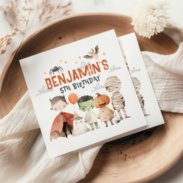 Serviette En Papier Naples d'anniversaire d'Halloween éffrayant (Créateur téléchargé)