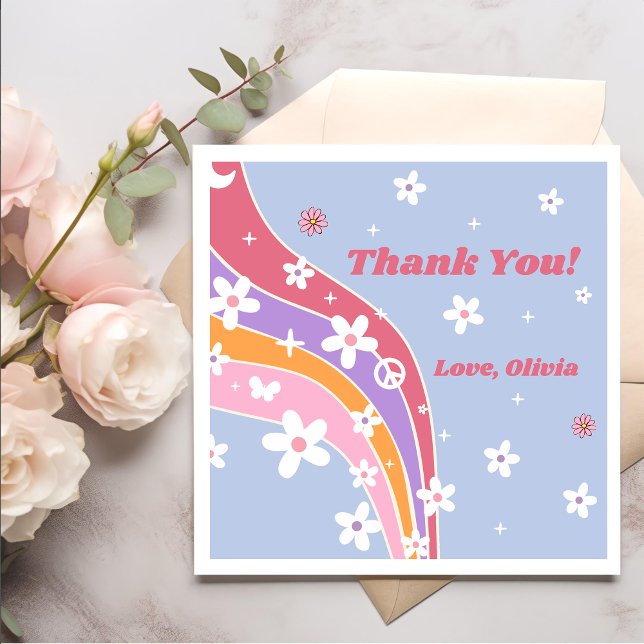 Serviette En Papier Naples d'anniversaire super Rainbow Retro (Créateur téléchargé)